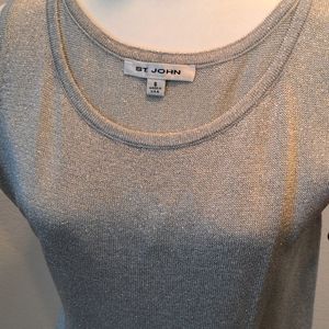 St. John Metallic Silver Knit Tank Top Tunic